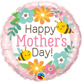 Μπαλόνι Foil "Mother's Day Bees & Flowers" 46εκ. - Κωδικός: 17539 - Qualatex